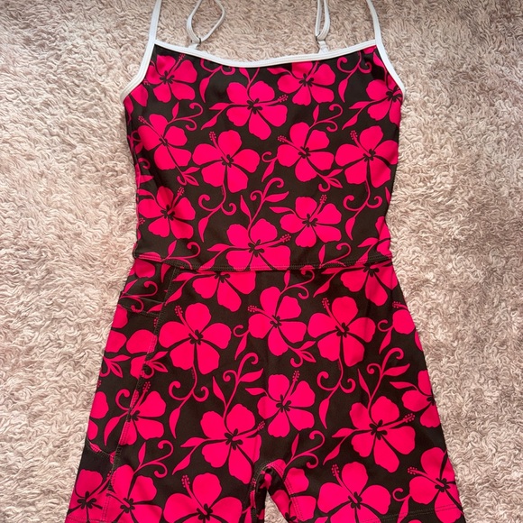 Floral woman’s Benoa Romper - Pink and green